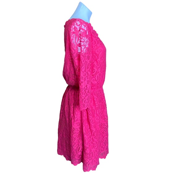 JUICY COUTURE Dress Starlet One Shoulder Lace Pink NWT Size 10 - Picture 10 of 15